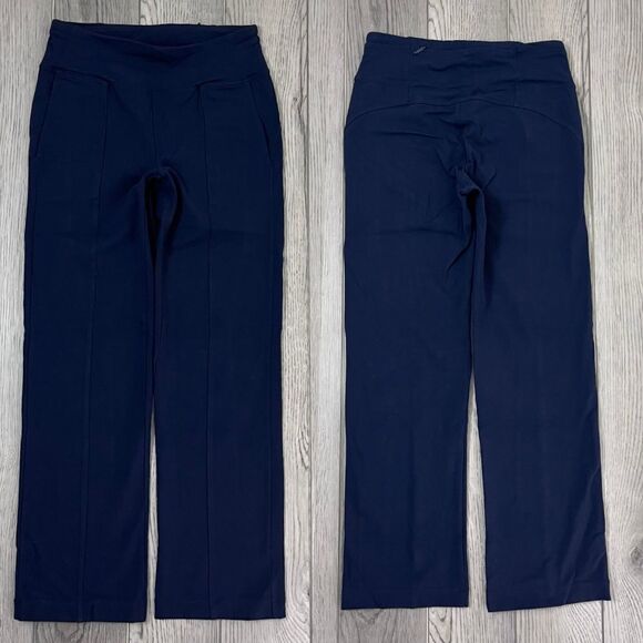 Athleta Women Size XS Blue Metro Cropped Straight Leg Pant Trouser Athleisure - Picture 1 of 14